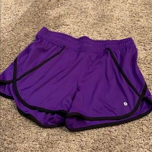 Purple running shorts